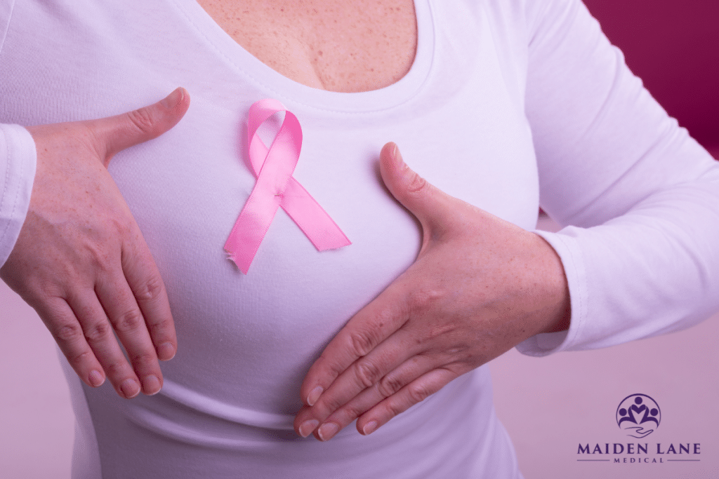 A woman with breast cancer in Manhattan, New York.